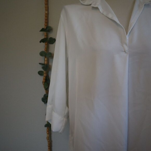 Constanza Vercelli Lingerie Silky Collared Longline Sleep Dress Size 4 - Picture 3 of 7